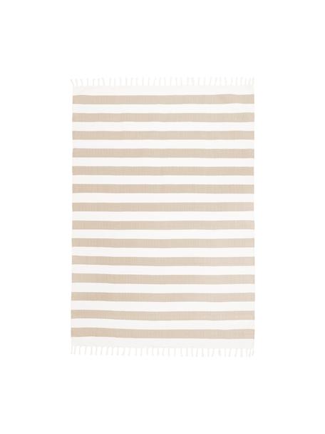 Ręcznie tkany dywan z bawełny Blocker, 100% bawełna z certyfikatem GRS, Beżowy, S 200 x D 300 cm (Rozmiar L)