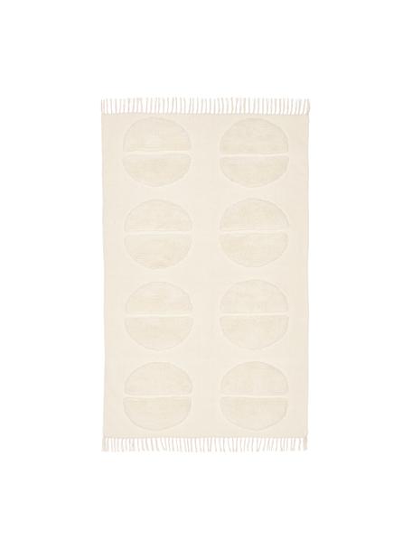 Handgeweven wollen vloerkleed Anica met hoog-laag effect in beige, Beige, B 120 x L 180 cm (maat S)