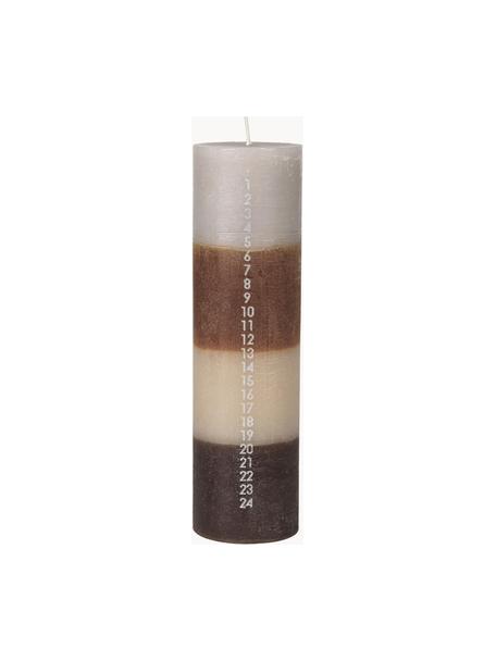 Adventní svíčka Helfarvet, Parafín, Hnědá, béžová, Ø 7 cm, V 25 cm