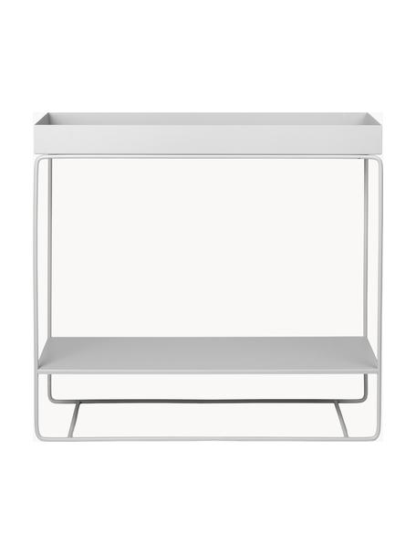 Portavaso con ripiano Plant Box, Ferro verniciato a polvere, Grigio chiaro, Larg. 80 x Alt. 75 cm