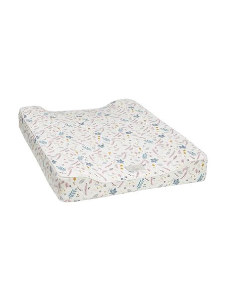 Aankleedkussen Pressed Leaves van biokatoen, Bekleding: 100% biokatoen, GOTS-gece, Crèmewit, meerkleurig, patroon, B 50 x L 65 cm