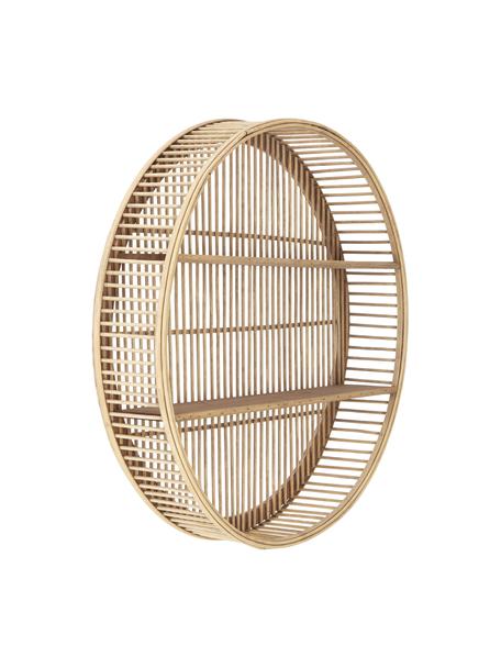 Okrúhly nástenný regál z bambusu Bentra, Tmavá béžová, Ø 60 x H 12 cm