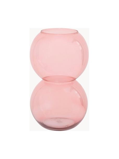 Vase design soufflé bouche Bulb, haut. 27 cm, Verre, Rose pâle, transparent, Ø 17 x haut. 27 cm