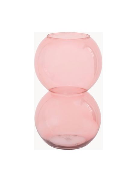 Vaso di design in vetro soffiato Pebbles, Vetro, Rosa, Ø 17 x Alt. 27 cm