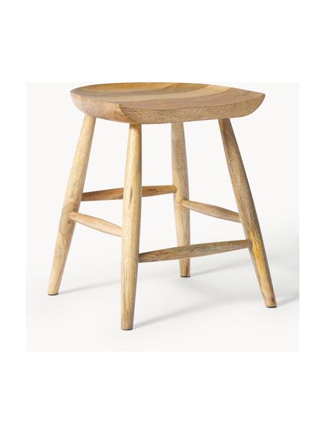 Tabouret en manguier Nino, Bois de manguier massif, laqué, Manguier, larg. 40 x haut. 55 cm