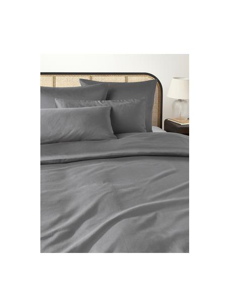 Obliečka na paplón z bavlneného saténu Comfort, Tmavosivá, Š 140 x D 200 cm