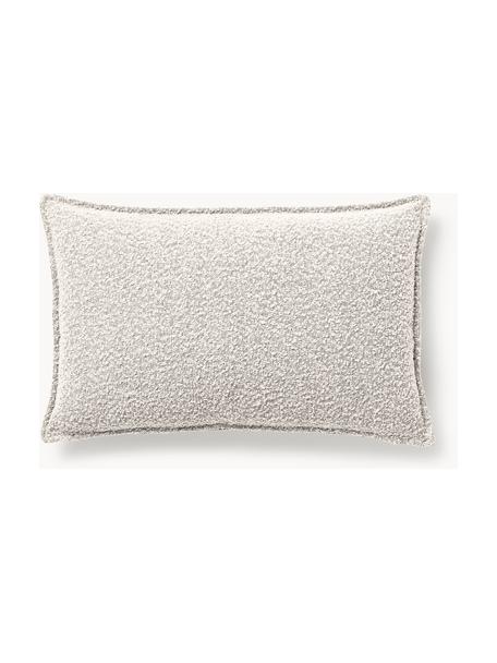Poduszka bouclé Lennon, Tapicerka: 80% poliester, 20% akryl, Bouclé w odcieniu złamanej bieli, S 80 x D 50 cm