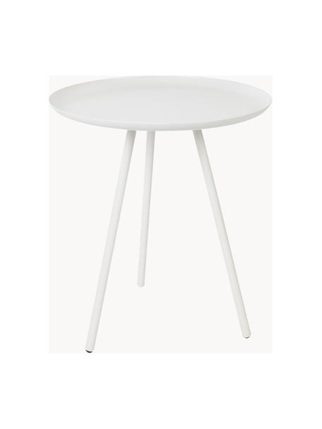 Tavolino in metallo Frost, Metallo verniciato a polvere, Bianco, Ø 39 x Alt. 45 cm