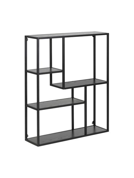Étagère murale en bois et métal Seaford, Noir, larg. 75 x haut. 91 cm