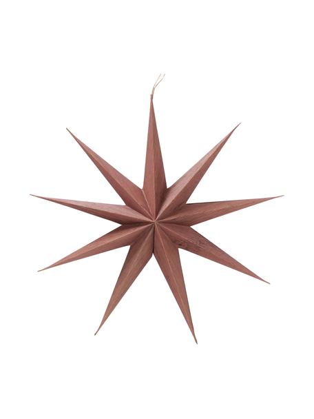 Adorno para colgar estrella artesanal Cassie, Papel reciclado, Marrón, Ø 40 cm