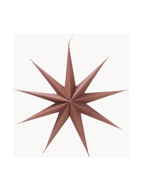 Adorno para colgar estrella artesanal Cassie, Papel reciclado, Turrón, Ø 40 x Al 10 cm