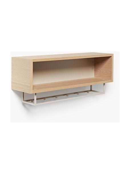 Holz-Wandgarderobe Larsen, Korpus: Mitteldichte Holzfaserpla, Beige, helles Eichenholz, B 80 x H 29 cm