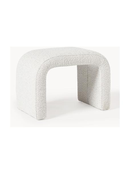 Tabuerte en tejido bouclé Penelope, Tapizado: tejido bouclé (100% polié, Estructura: metal, madera contrachapa, Bouclé blanco, An 61 x Al 46 cm