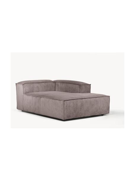 Ottomane-Eckmodul Lennon aus Cord, Bezug: Cord (92 % Polyester, 8 %, Gestell: Massives Kiefernholz, Spe, Füße: Kunststoff Dieses Produkt, Cord Taupe, B 119 x T 180 cm, Eckteil links