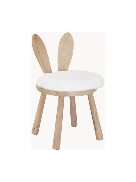 Dřevěná dětská židle s podsedákem Bunny, Kaučukové dřevo, krémově bílá, Š 34 cm, V 55 cm