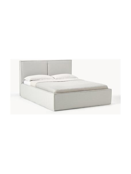 Gestoffeerd bed Dream met opbergruimte, Bekleding: polyester (gestructureerd, Frame: massief grenenhout, FSC-g, Geweven stof lichtbeige, B 200 x L 200 cm