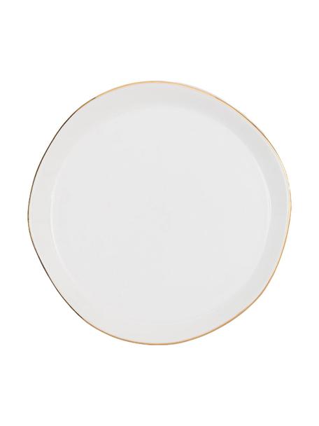 Assiette à pain avec liseré doré Good Morning, Grès cérame, Blanc avec bordure dorée, Ø 17 cm