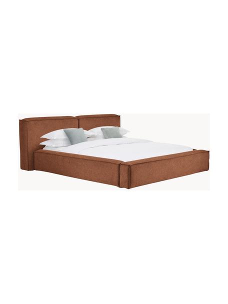 Polsterbett Lennon mit Stauraum, Bezug: 100% Polyester Der hochwe, Gestell: Massives Kiefernholz, FSC, Füße: Holz, FSC-zertifizert, Ku, Webstoff Nougat, B 140 x L 200 cm
