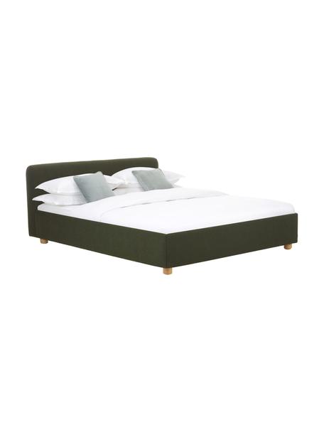 Čalúnená buklé posteľ Serena, Zelená, 140 x 200 cm