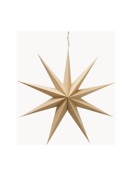 Estrella artesanal para colgar Cassie, Papel reciclado, Marrón claro, Ø 40 x F 10 cm