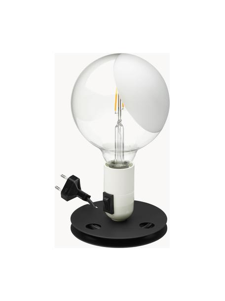 Lámpara de mesa pequeña Lampadina, Pantalla: vidrio, Estructura: plástico, metal recubiert, Cable: plástico, Blanco, Ø 15 x Al 25 cm