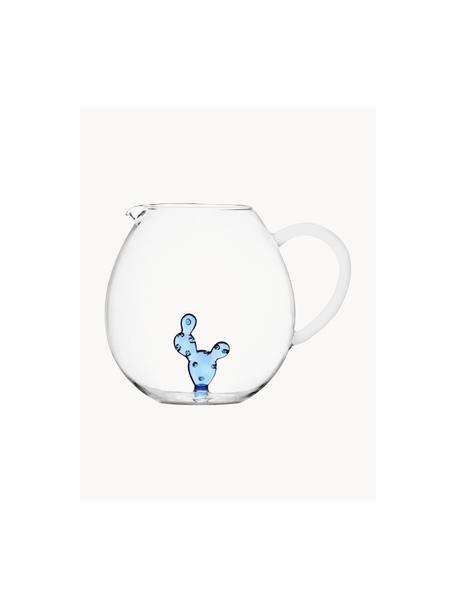 Jarra artesanal Desert, 2,9 L, Vidrio de borosilicato, Transparente, azul claro, 2,9 L