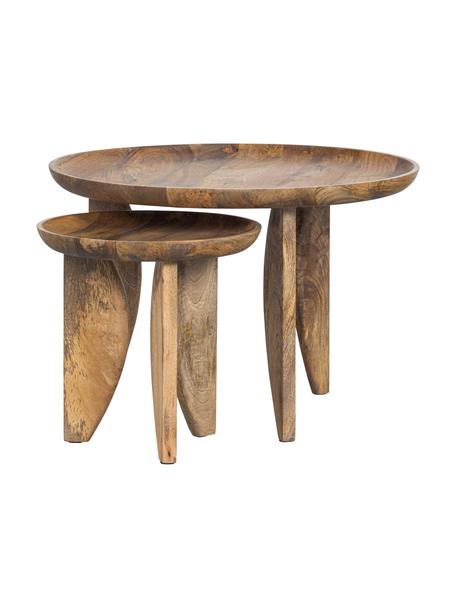 Table d'appoint bois de manguier Ella, 2 élém., Bois de manguier, Bois de manguier, Lot de différentes tailles