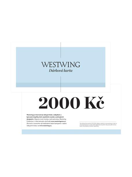 Dárková karta, Jemný papír, vysoce kvalitní obálka, Bílá, modrá, 2000
