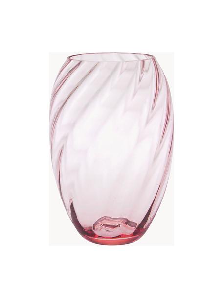 Mundgeblasene Vase Elipse, H 23 cm, Glas, Rosa, Ø 16 x H 23 cm