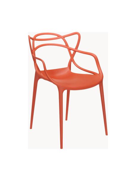 Chaises à accoudoirs Masters, 2 pièces, Plastique (technopolymer), Orange, larg. 57 x prof. 47 cm