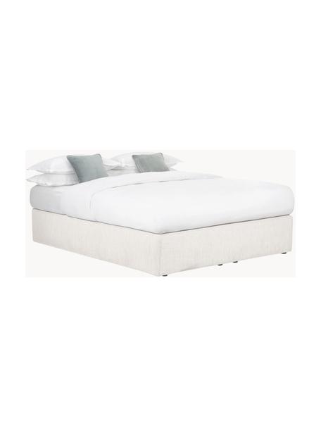 Boxspringbett Enya, Matratze: 5-Zonen-Taschenfederkern, Füße: Kunststoff Dieses Produkt, Webstoff Greige, B 200 x L 200 cm, Härtegrad H2