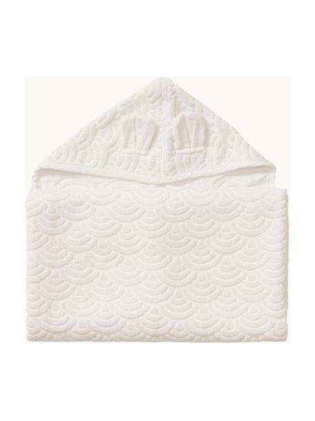 Asciugamano per bambini in cotone organico Wave, 100% cotone (organico) certificato GOTS, Bianco latte, Larg. 70 x Lung. 130 cm