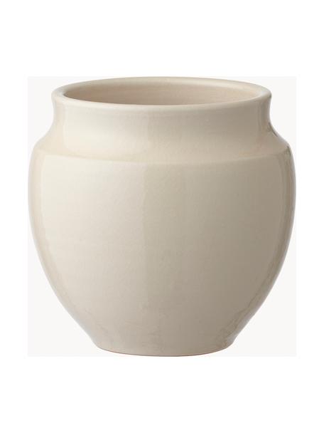 Cache-pot Vita, haut. 22 cm, Grès cérame, Blanc crème, Ø 22 x haut. 22 cm