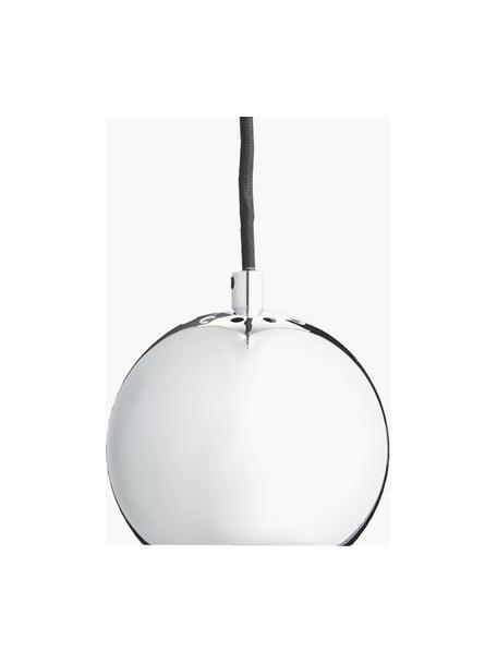 Lámpara de techo pequeña Ball, Cable: cubierto en tela, Plateado brillante, Ø 12 x Al 10 cm