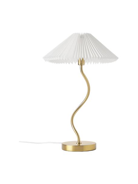 Stolová lampa Ayla, Biela, mosadzné odtiene, Ø 33 x V 52 cm