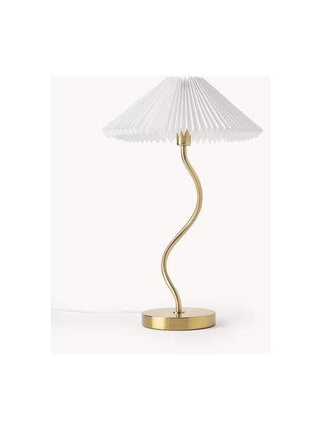 Stolní lampa Ayla, Bílá, zlatá, Ø 33 cm, V 52 cm