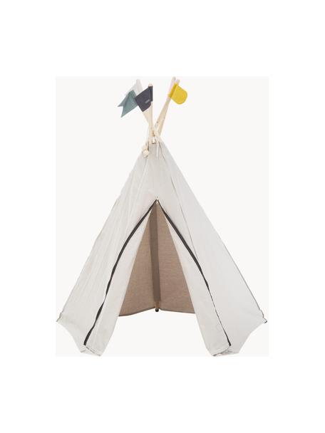 Kinder-Tipi Hippie aus Bio-Baumwolle, 100 % Biobaumwolle, Hellbeige, Bunt, B 135 x H 135 cm