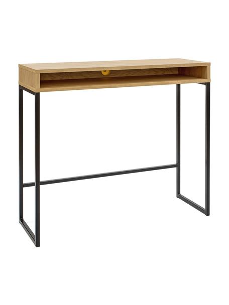 Užší pracovný stôl Frame, Dubové drevo, čierna, Š 100 x H 35 cm