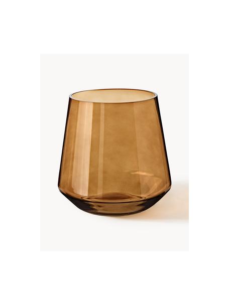 Mundgeblasene Glas-Vase Joyce, H 16 cm, Glas, Hellbraun, Ø 16 x H 16 cm