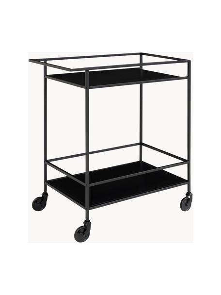 Carrello da Cucina Marmo 2 Ripiani Carrello Bar Carrello Liquori da Salotto  Carrello Servizio Metallo e Vetro Carrello Porta Bottigli con Ruote  Moderno, Nero