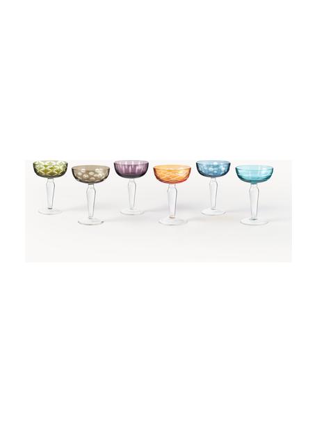 Set 6 coppe da champagne Cuttings, Vetro, Multicolore, Ø 10 x Alt. 15 cm, 150 ml