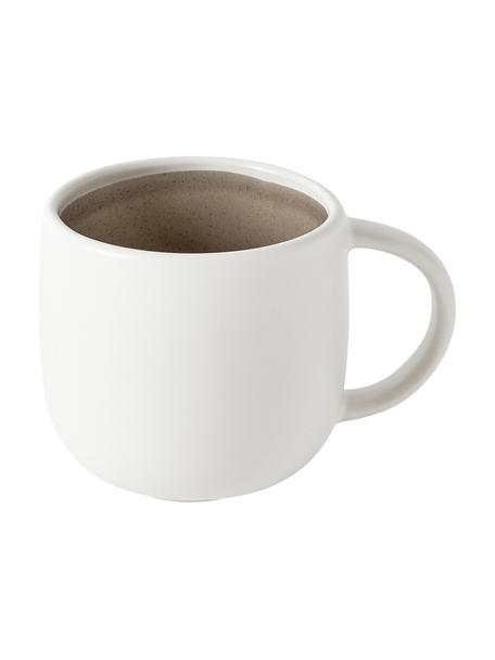 Tazas de té Ginger, 4 uds., Cerámica de gres, Marrón, blanco crema, Ø 12 x Al 9 cm