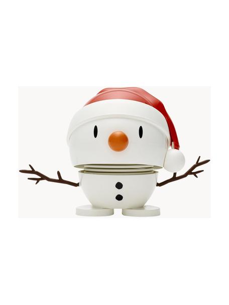 Deko-Objekt Santa Snowman, Kunststoff, Metall, Weiß, Rot, Schwarz, B 7 x H 6 cm
