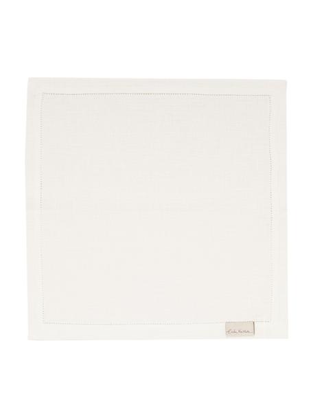 Sevilletas de lino Alanta, 6 pzas., Blanco crema, An 42 x L 42 cm