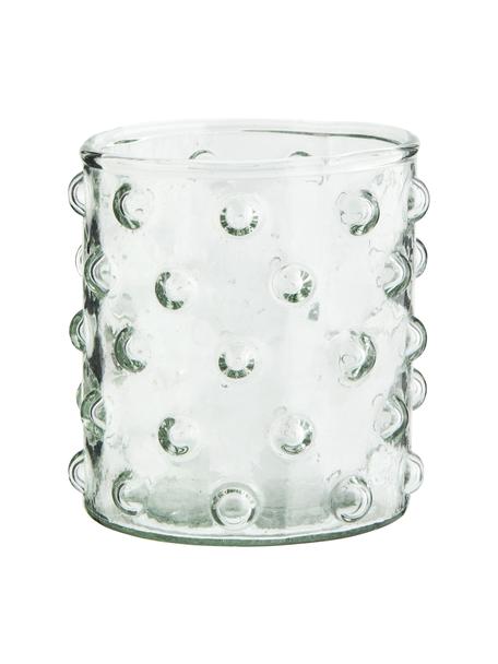 Mundgeblasene Wassergläser Spike mit Reliefmuster, 6 Stück, Glas, mundgeblasen, Transparent, Ø 8 x H 9 cm