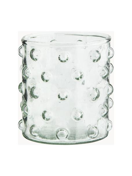 Ručne fúkané poháre na vodu s reliéfnym vzorom Spike, 6 ks, Fúkané sklo, Priehľadná, Ø 8 x V 9 cm