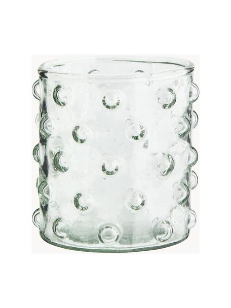 Mundgeblasene Wassergläser Spike mit Reliefmuster, 6 Stück, Glas, mundgeblasen, Transparent, Ø 8 x H 9 cm, 300 ml
