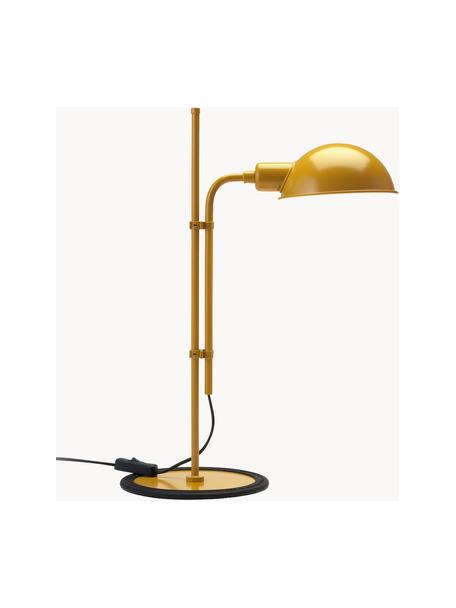 Grande lampe de bureau orientable Funiculí, Jaune moutarde, haute brillance, larg. 20 x prof. 36 cm