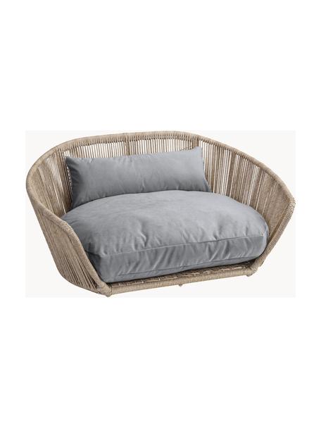 Cama para mascotas de interior/exterior Vogue, Tapizado: 100% poliéster Alta resis, Estructura: aluminio con pintura en p, Gris, beige, An 110 x F 74 cm