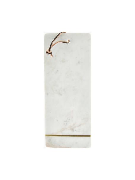 Deska do krojenia z marmuru Strip, Biały, marmurowy, odcienie złotego, S 37 x G 15 cm